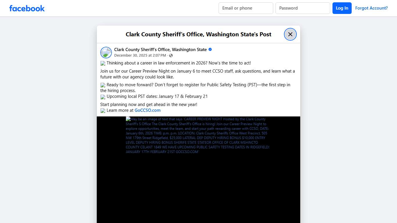 🚨... - Clark County Sheriff's Office, Washington State Facebook